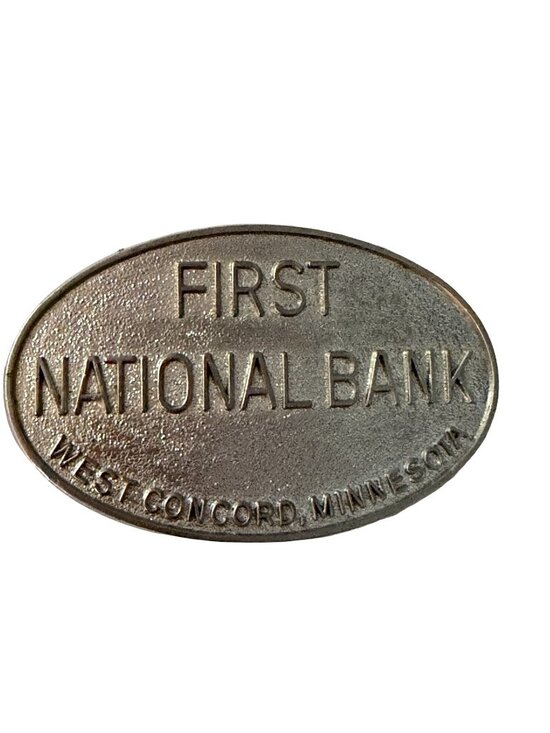 Vintage Other - Vintage 1970s First National Bank West Concord Minnesota Belt Buckle